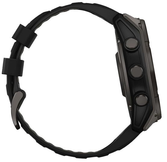 Solar charging smartwatch with silicon band.